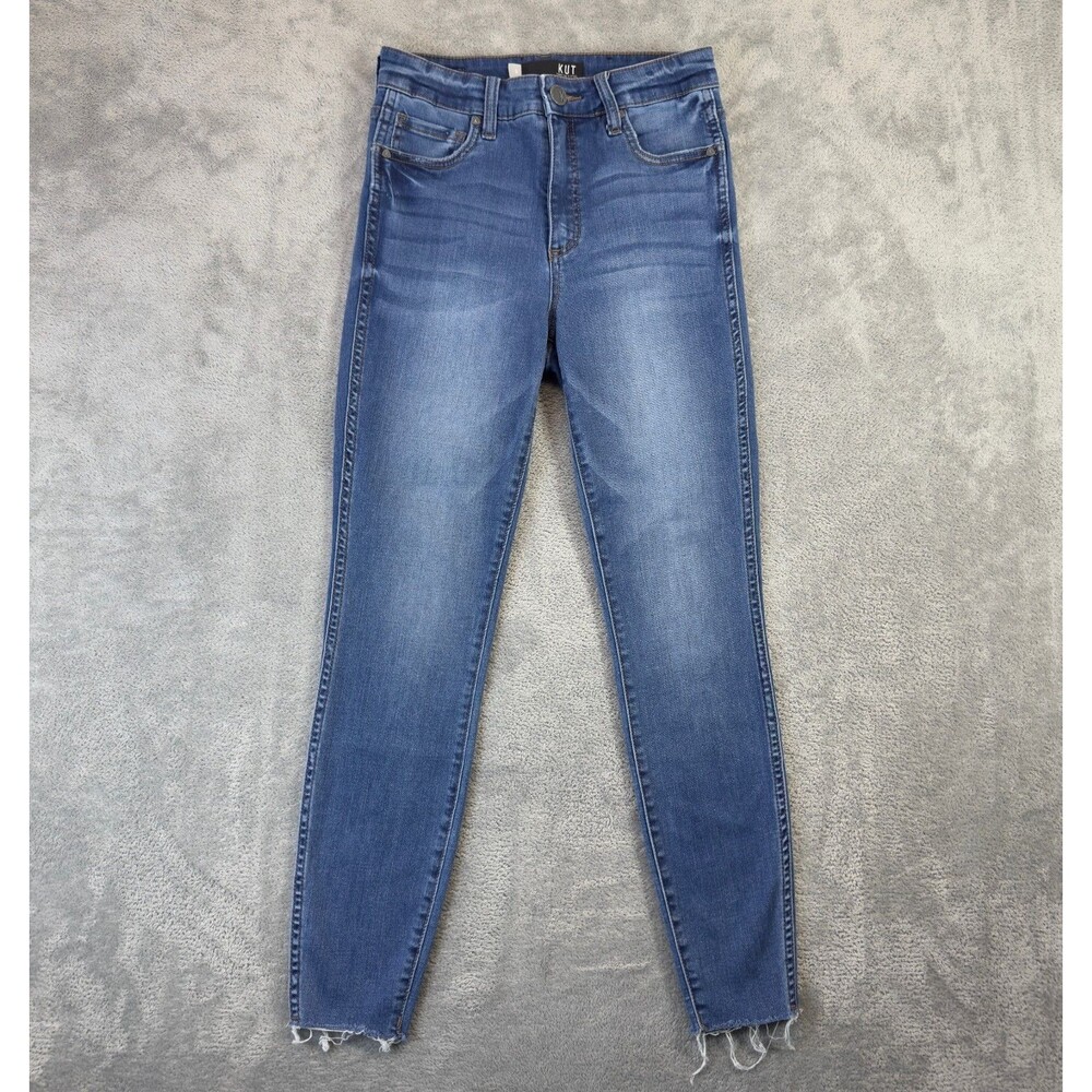KUT from the Kloth Jeans Womens 0 Blue Connie High-Rise Fab Ab Ankle Skinny Pant